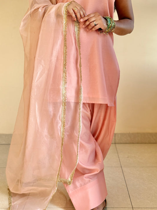 Pink Farsi Salwar Set With Duppta