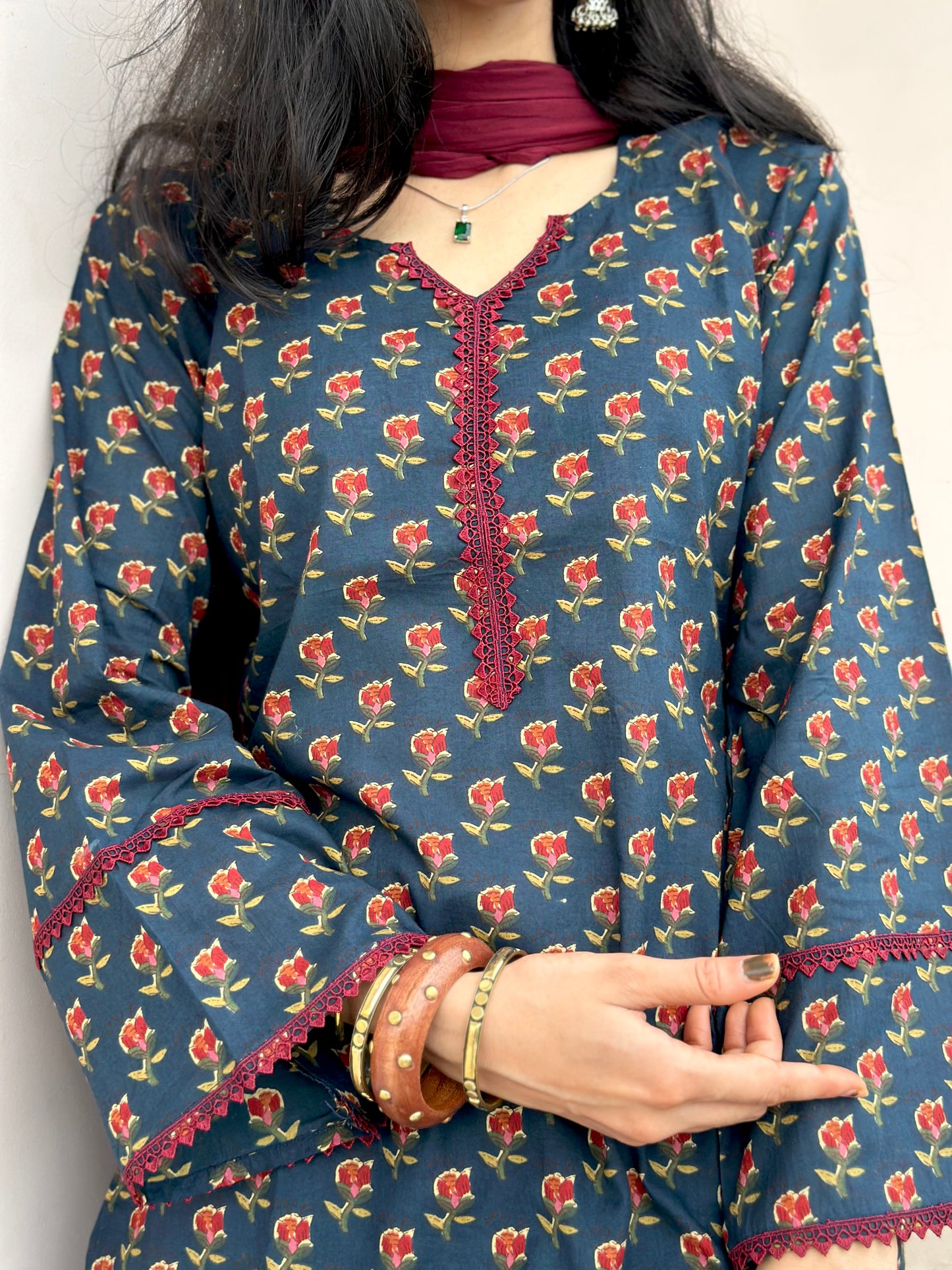 Blue farsi salwar set with duppta