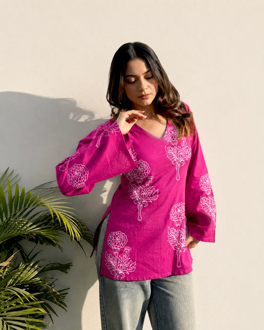 Rose Bell Sleeves Kurti