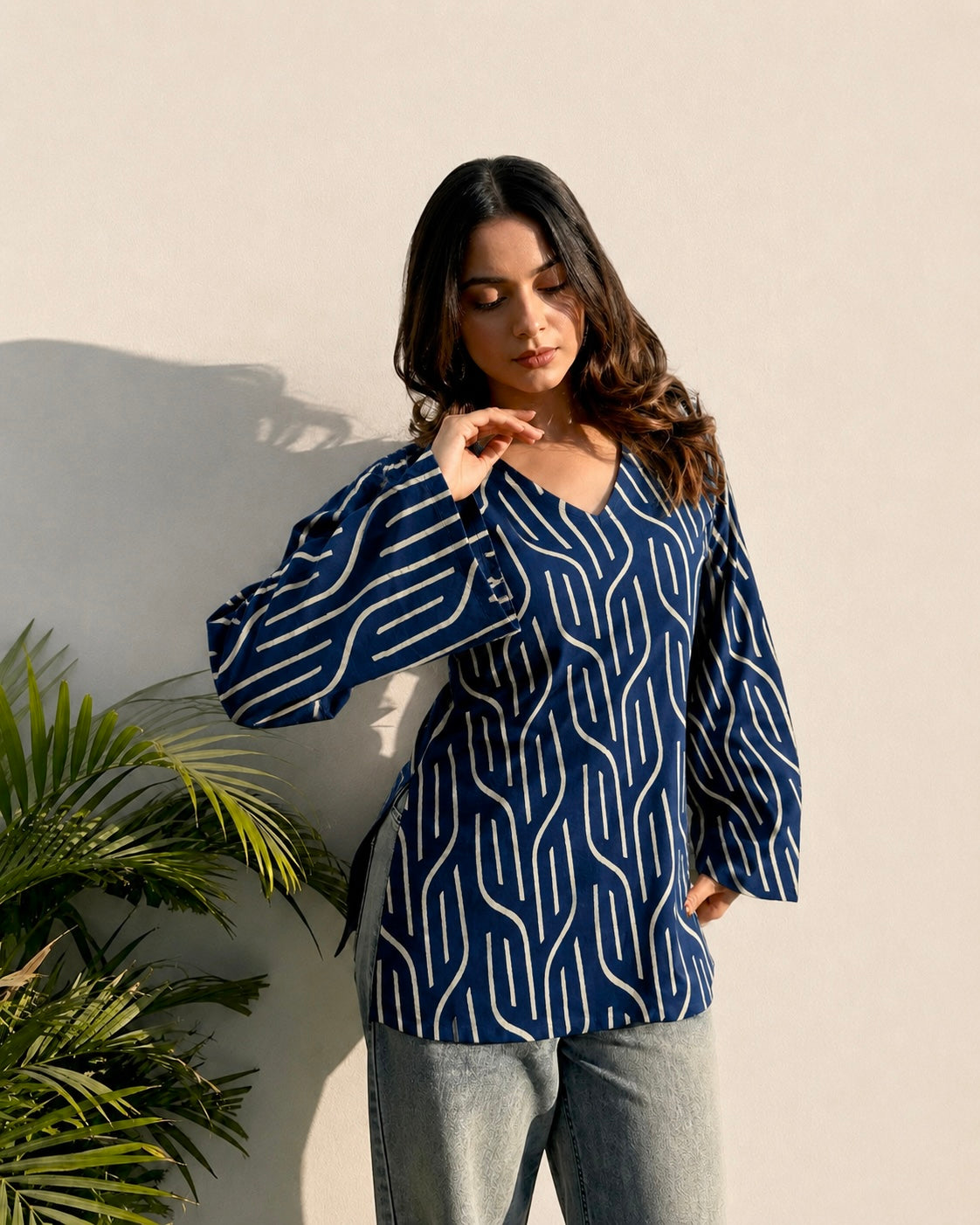 Blue Bell Sleeves Kurti