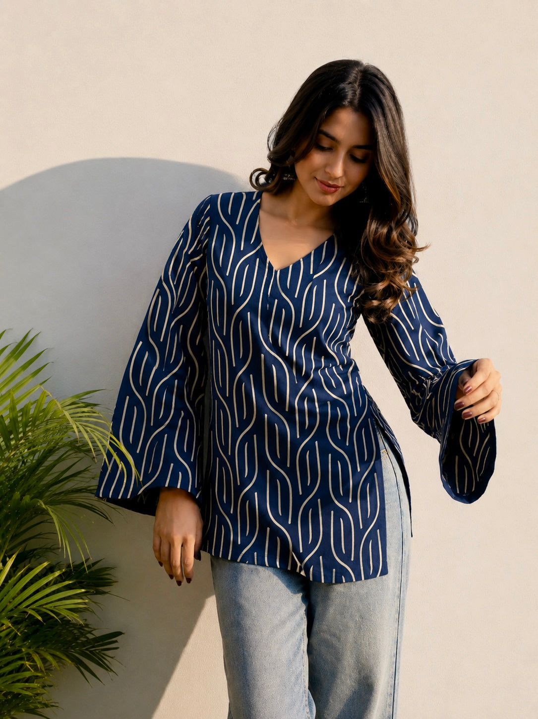 Blue Bell Sleeves Kurti