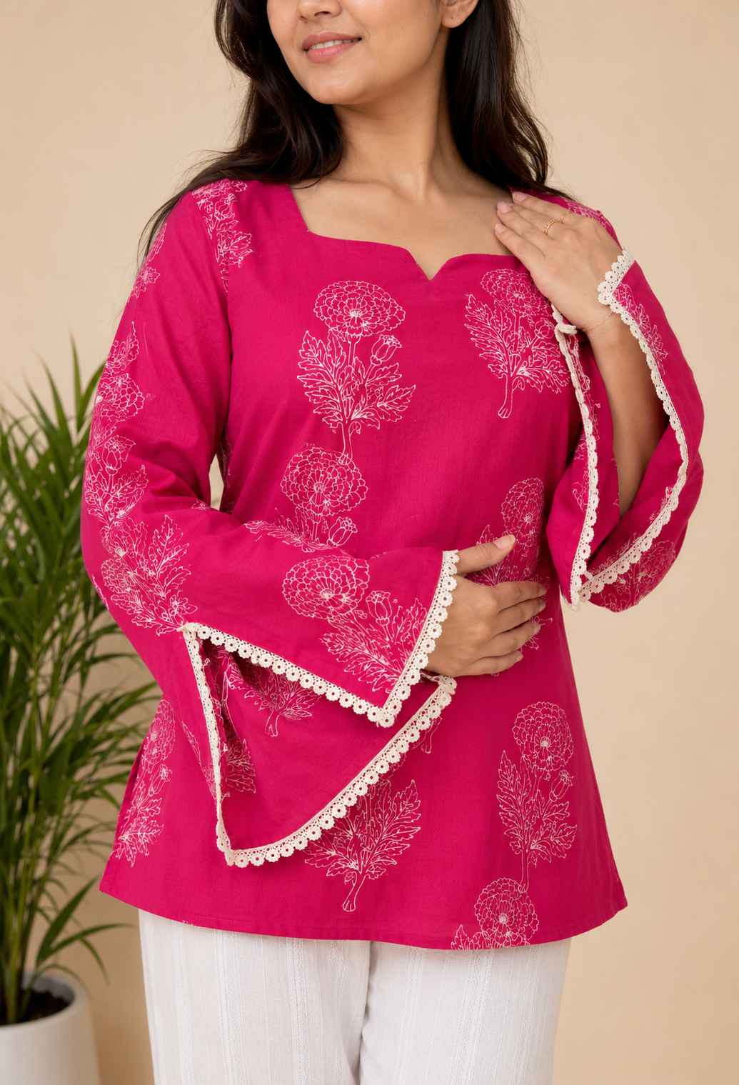 Rose Bell Sleeves Kurti