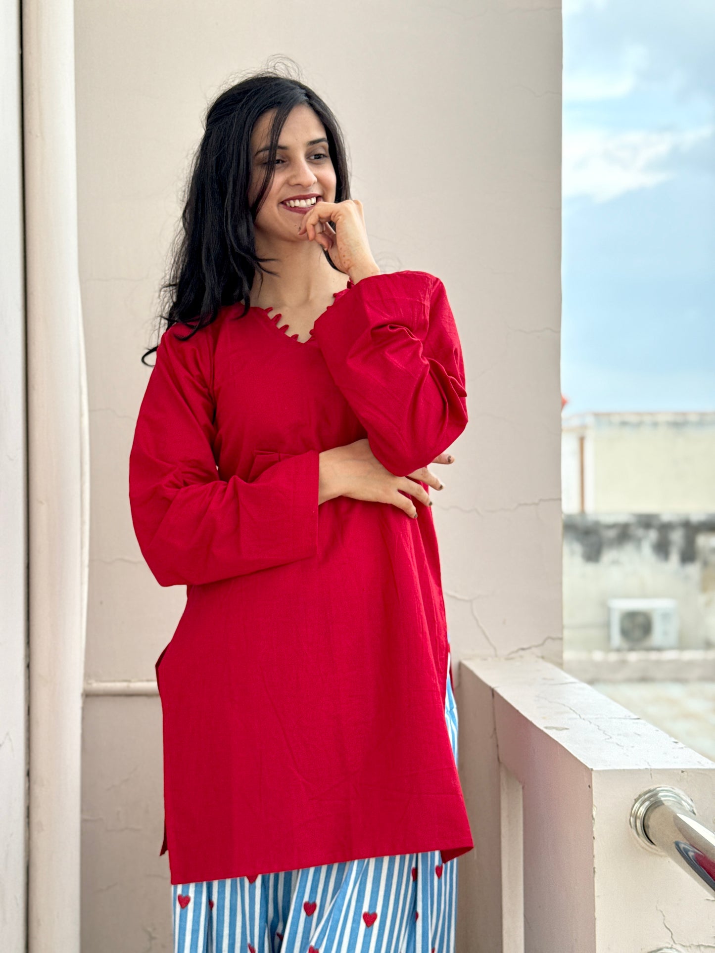 Red Farsi Salwar Set
