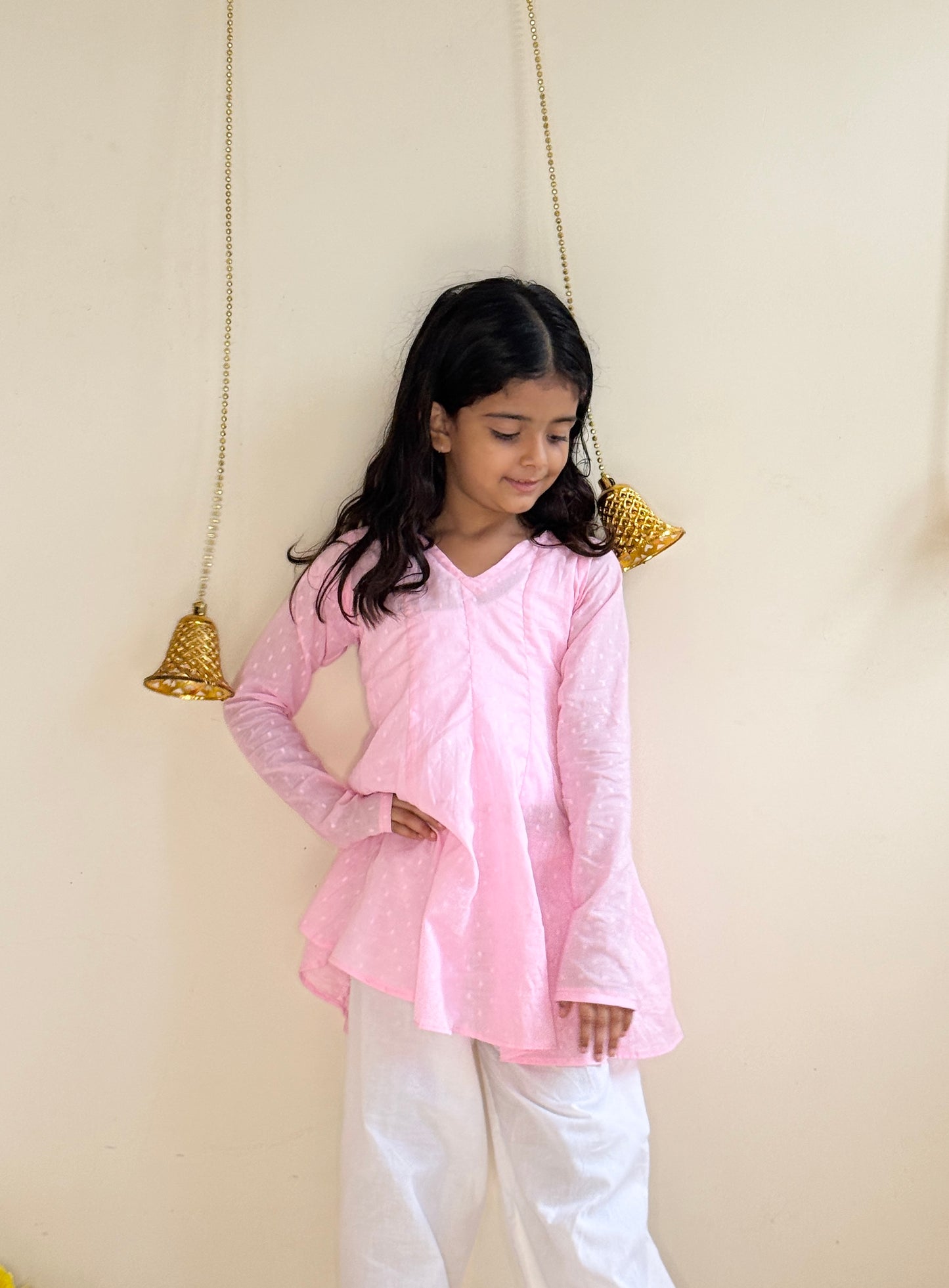 Pink farsi salwar set for kids