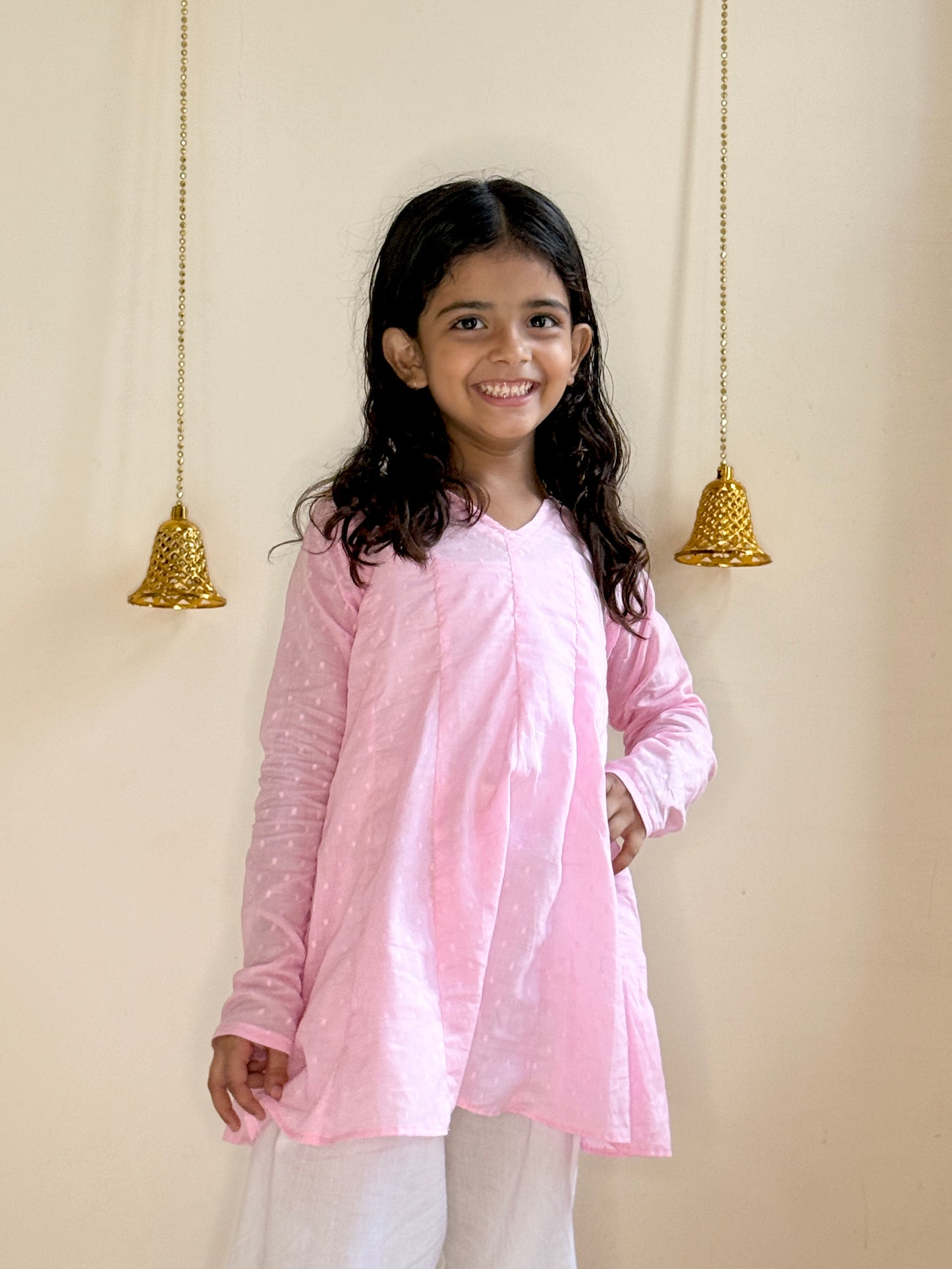 Pink farsi salwar set for kids