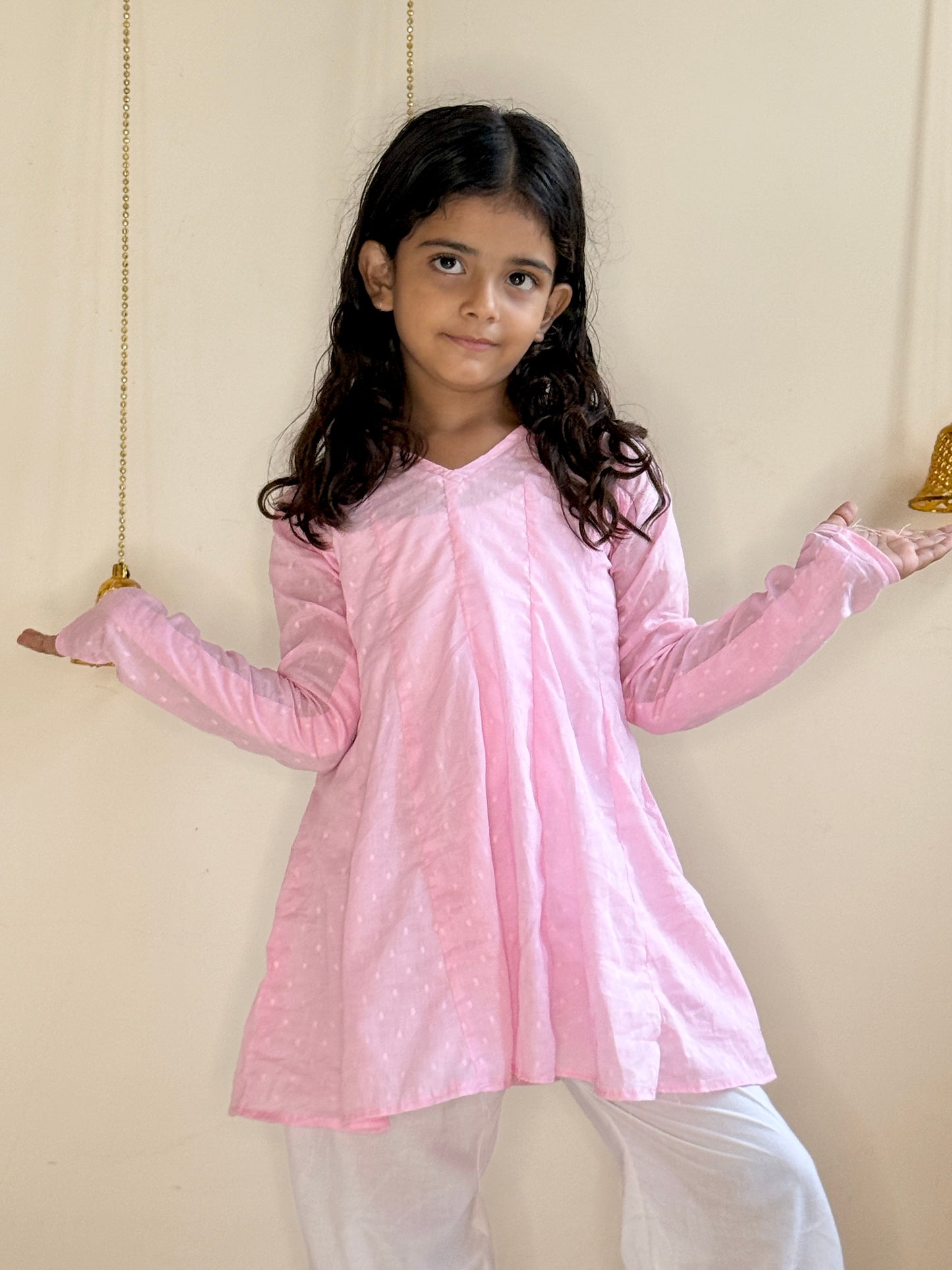 Pink farsi salwar set for kids