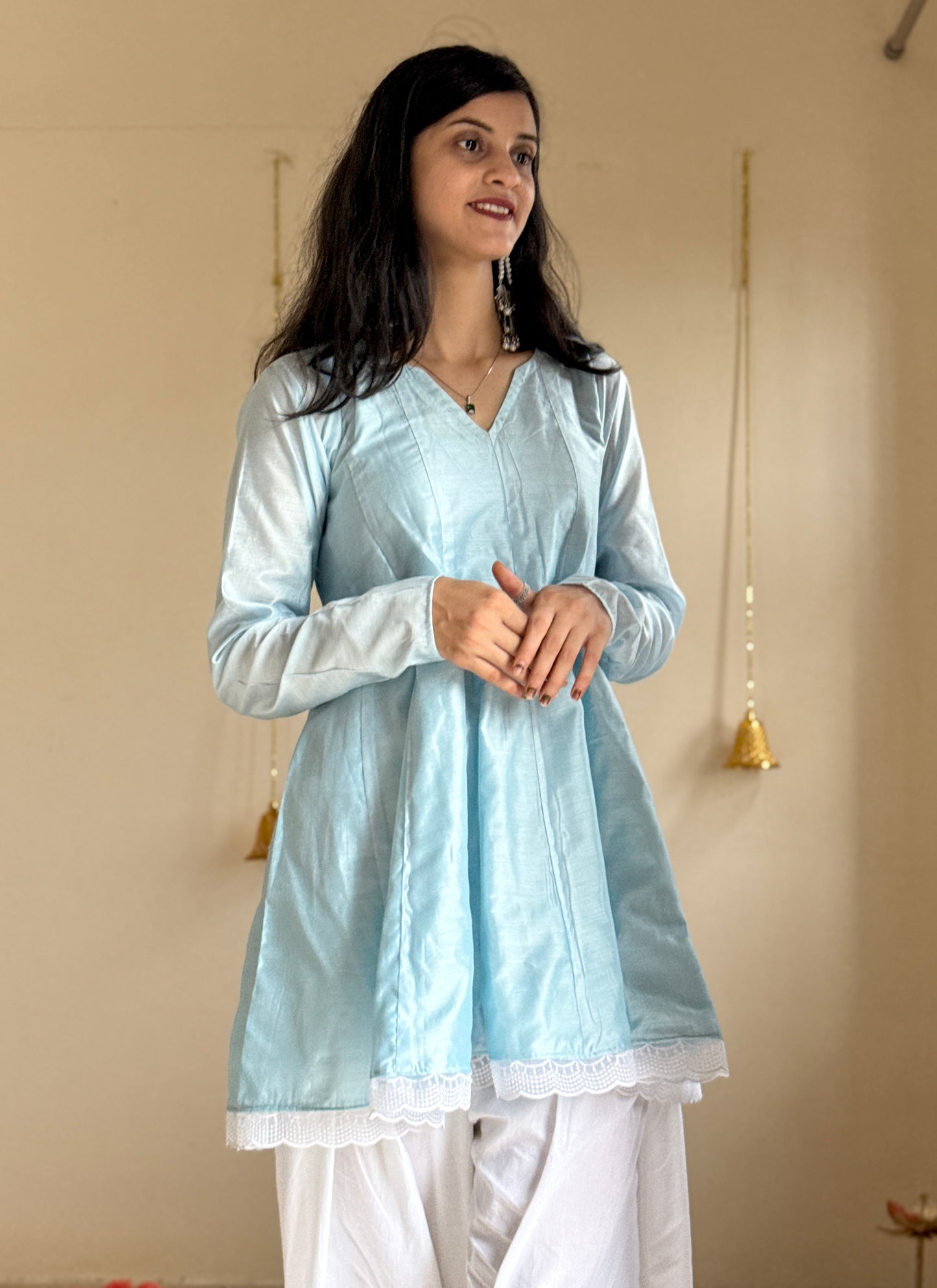 Sky MUL Chanderi Farsi Salwar Set