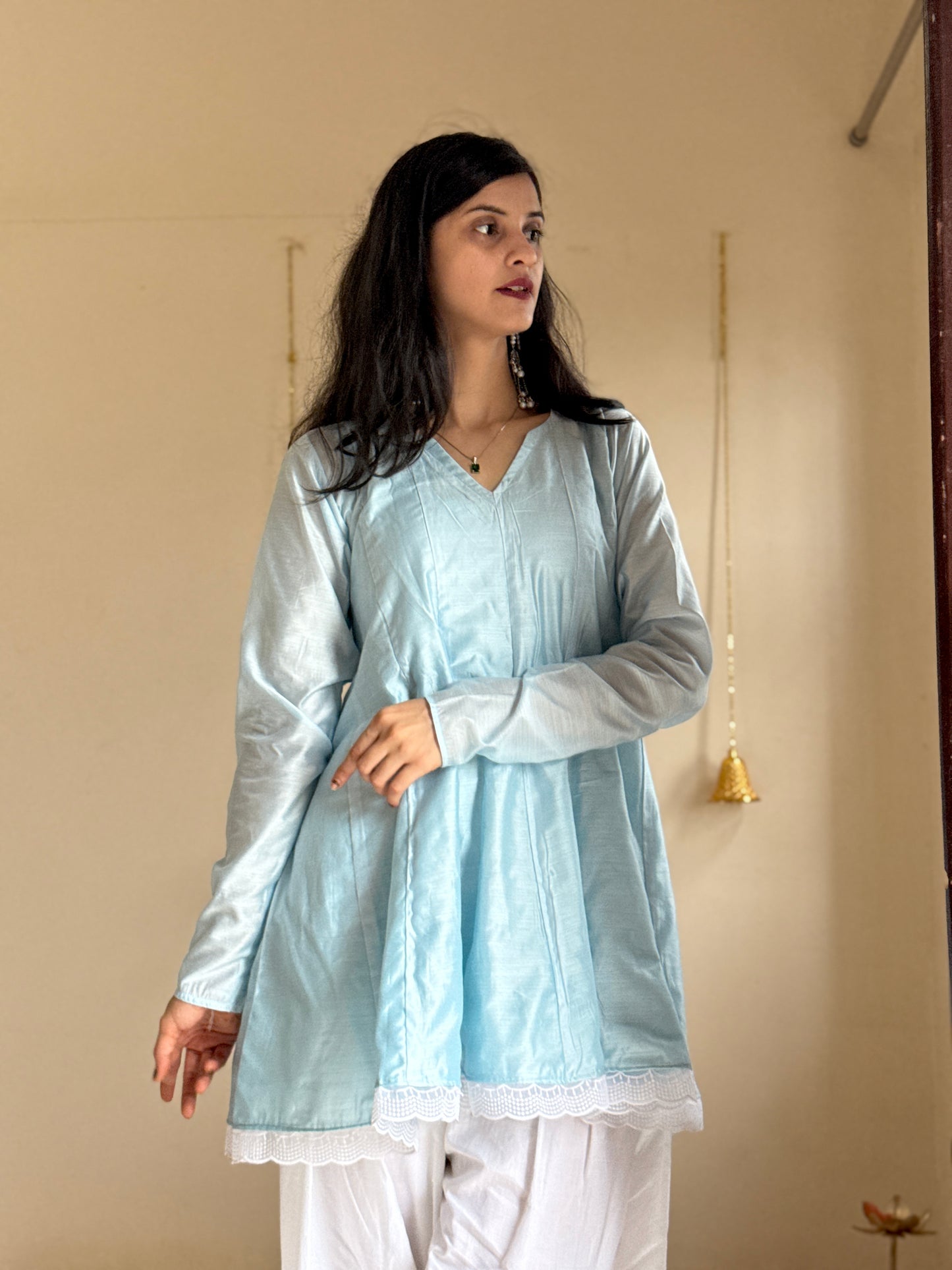 Sky MUL Chanderi Farsi Salwar Set