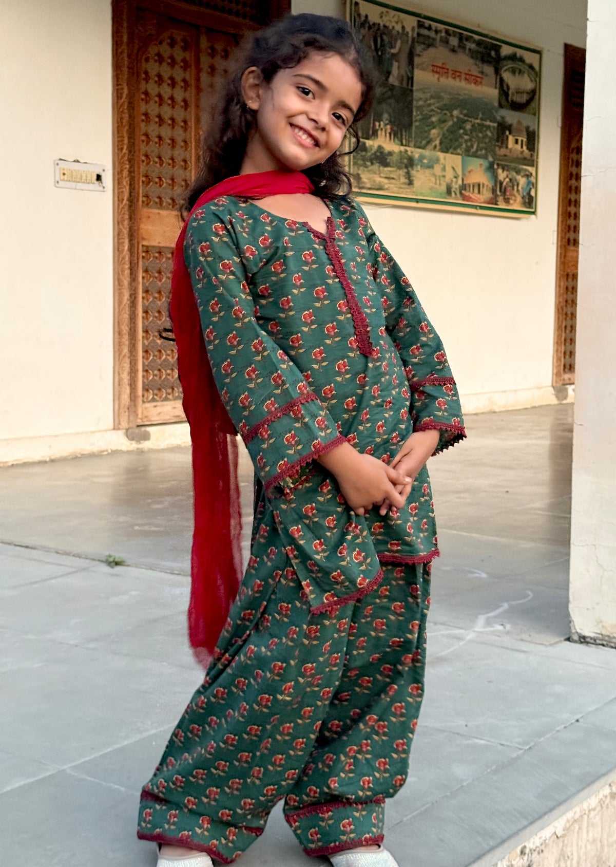 Jannat Farsi Salwar Set with Dupatta for kids