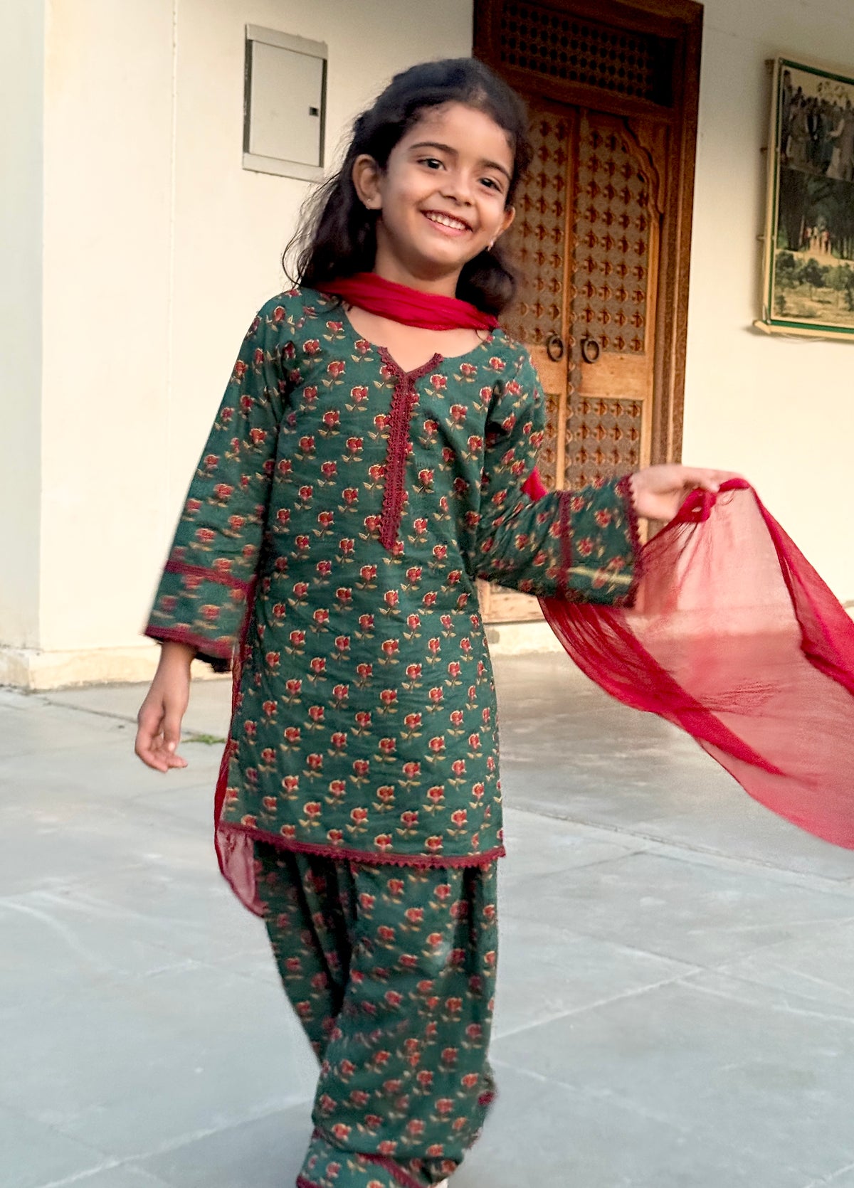 Jannat Farsi Salwar Set with Dupatta for kids