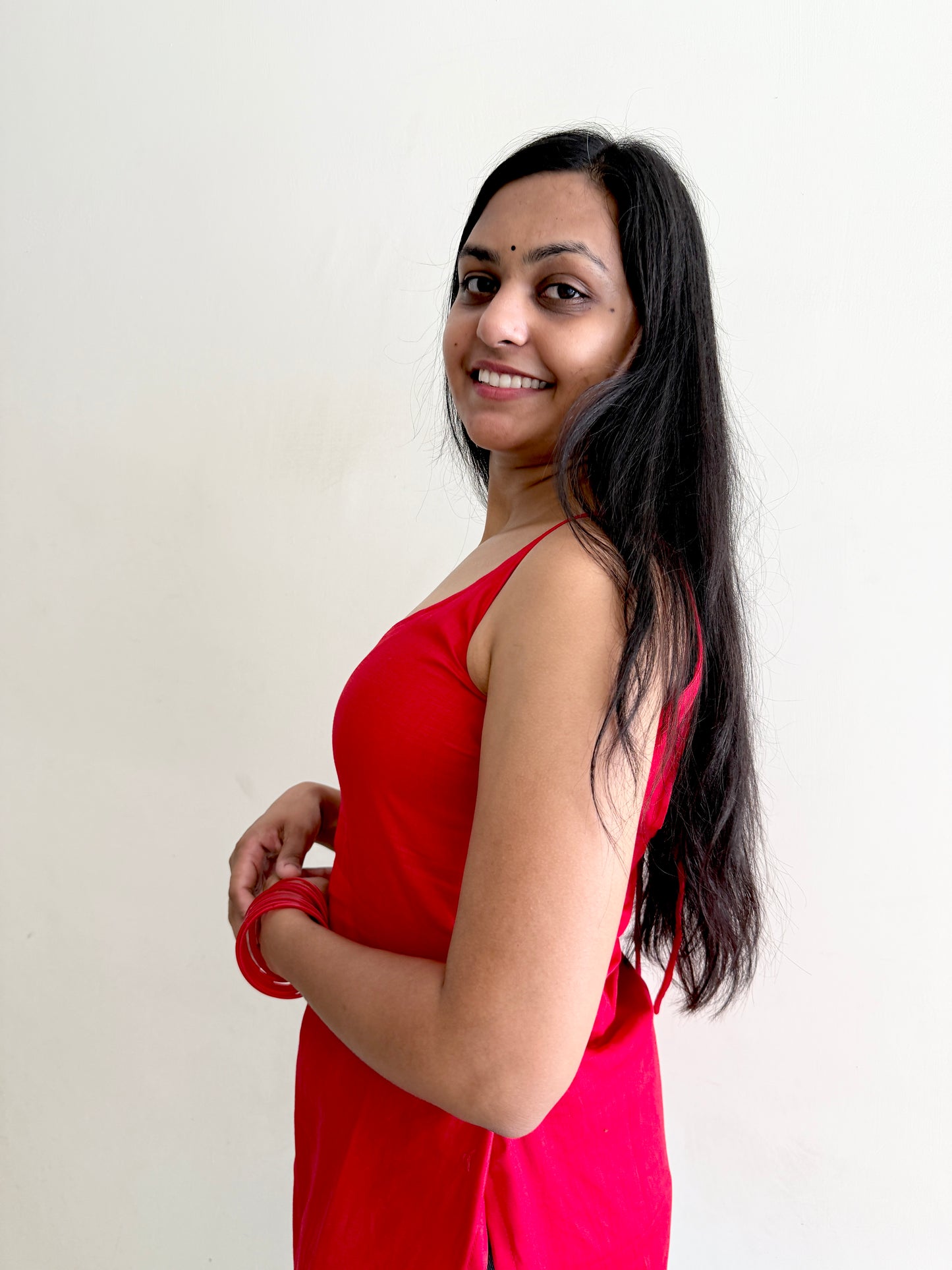 Red Sleeveless kurti