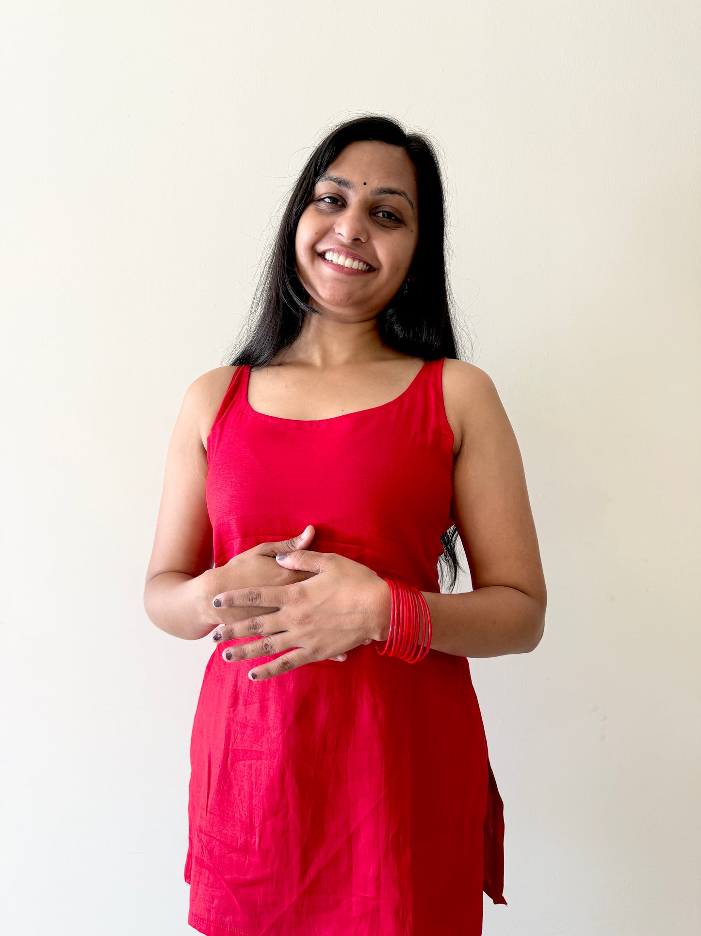 Red Sleeveless kurti