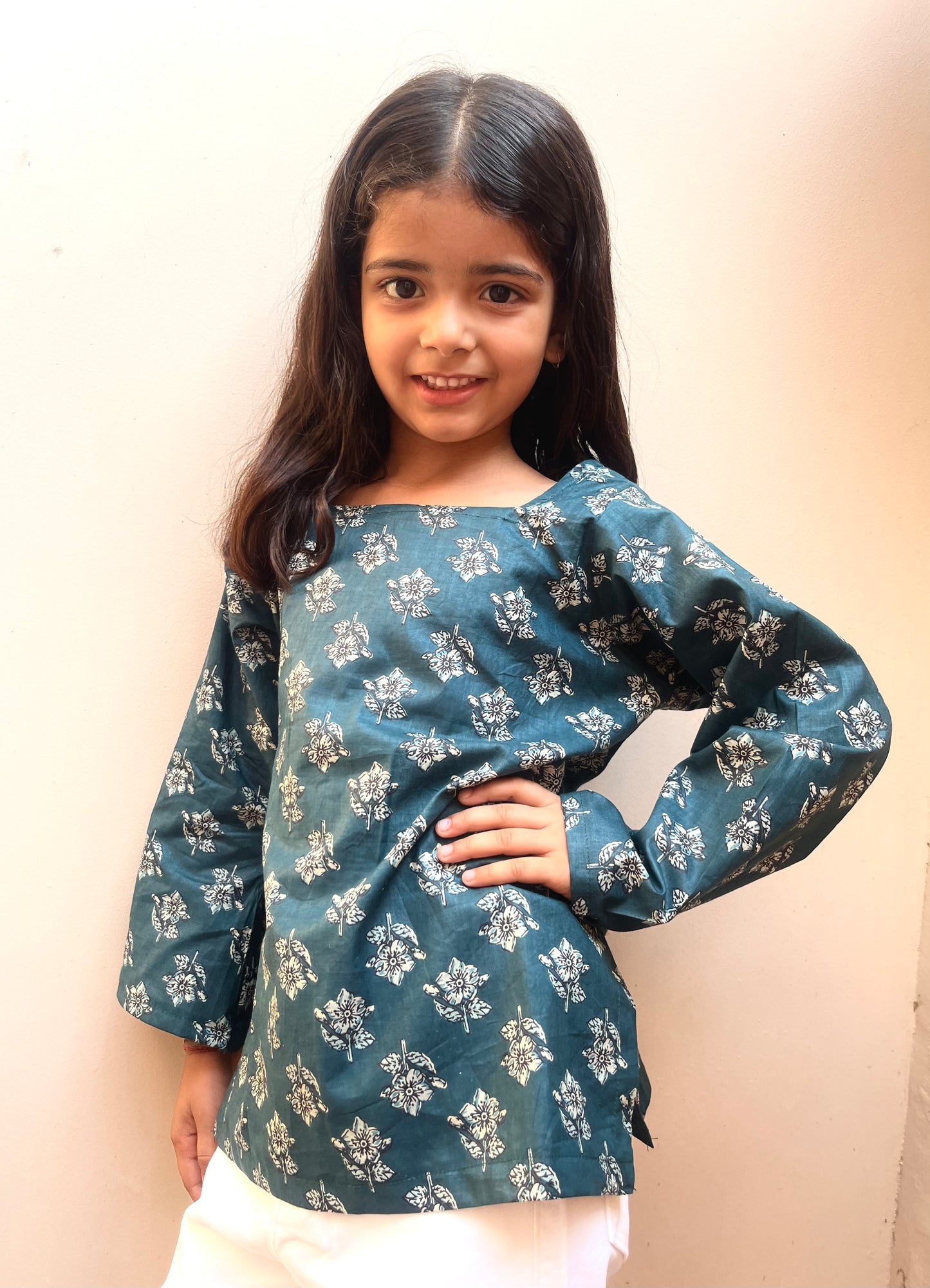 Riha Bell Sleeves Kurti Kids