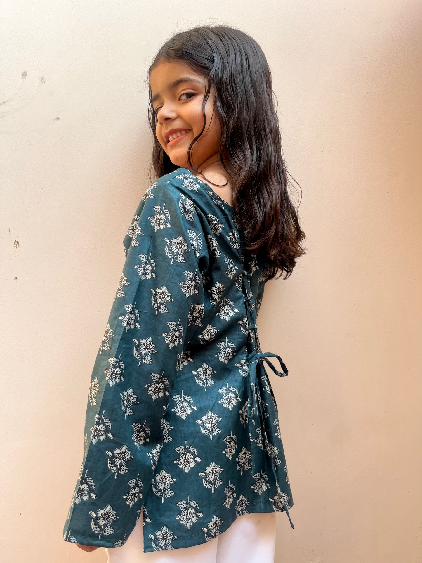 Riha Bell Sleeves Kurti Kids