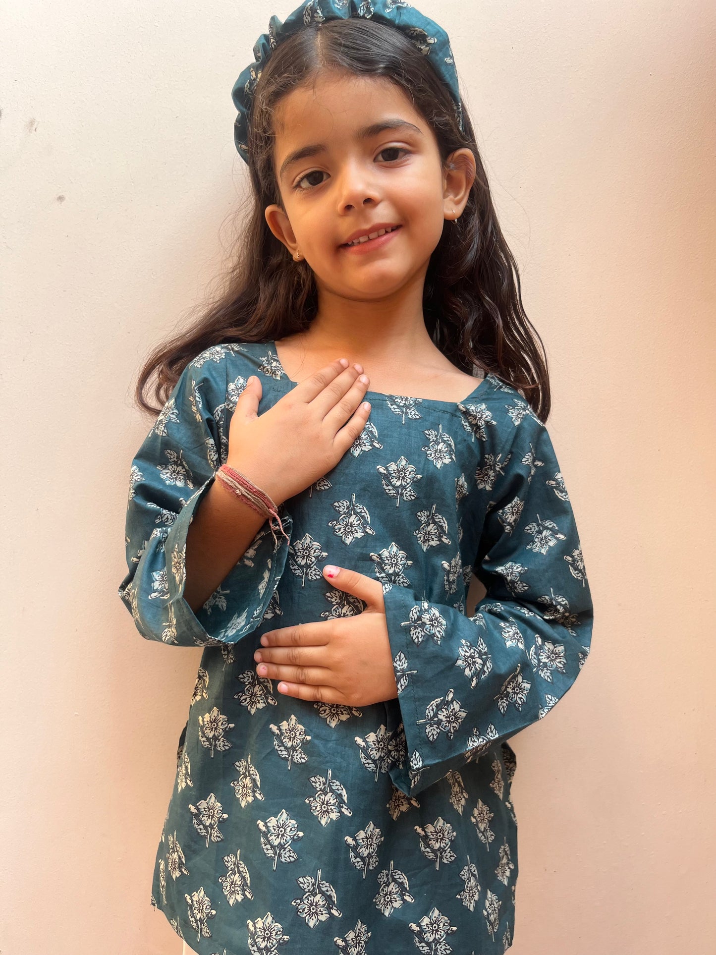 Riha Bell Sleeves Kurti Kids
