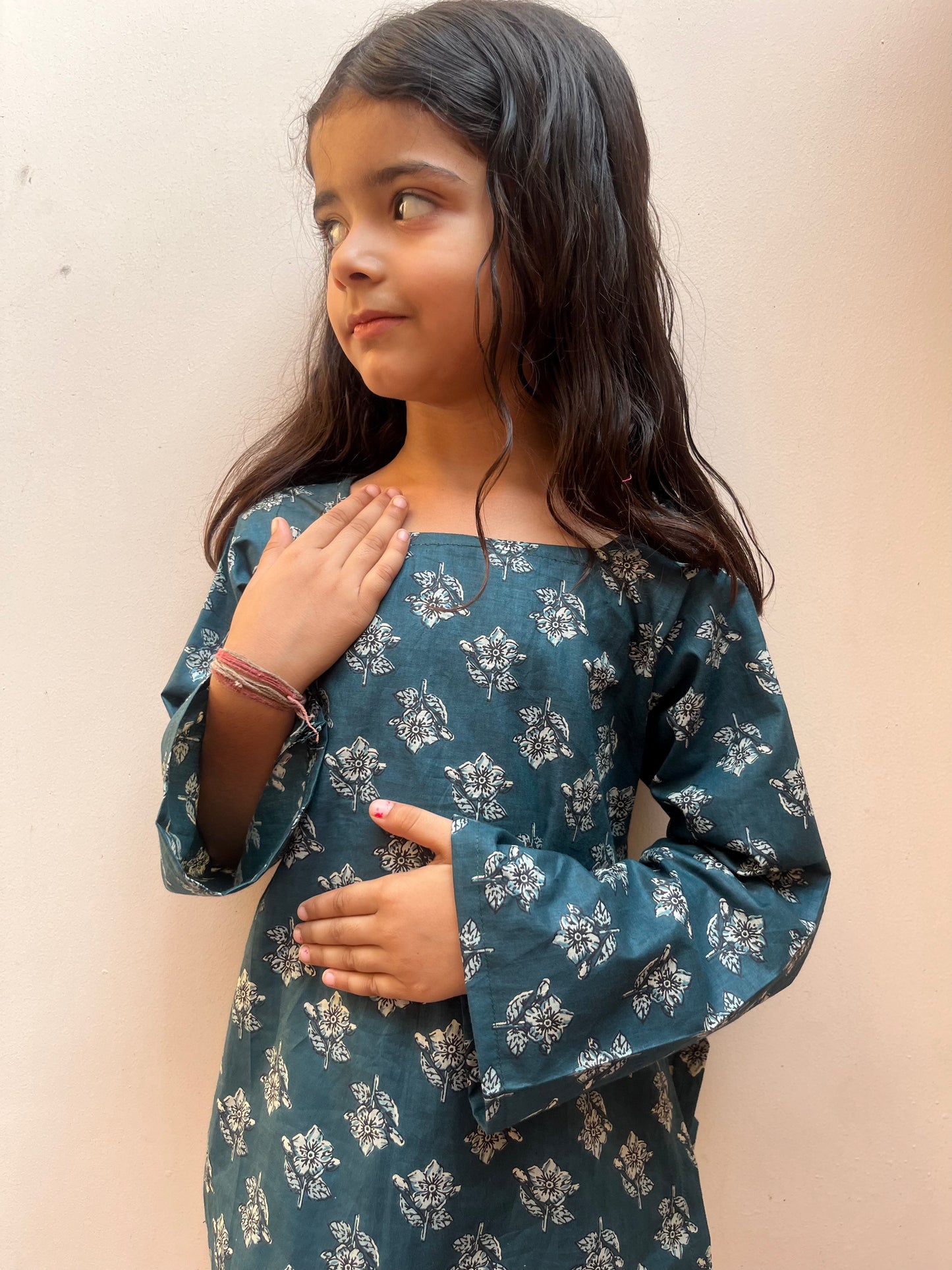 Riha Bell Sleeves Kurti Kids