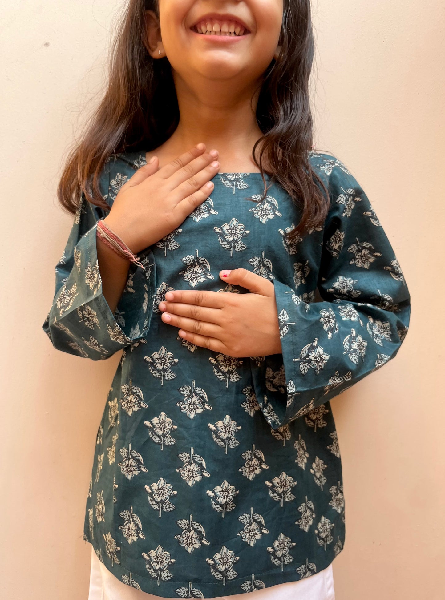 Riha Bell Sleeves Kurti Kids
