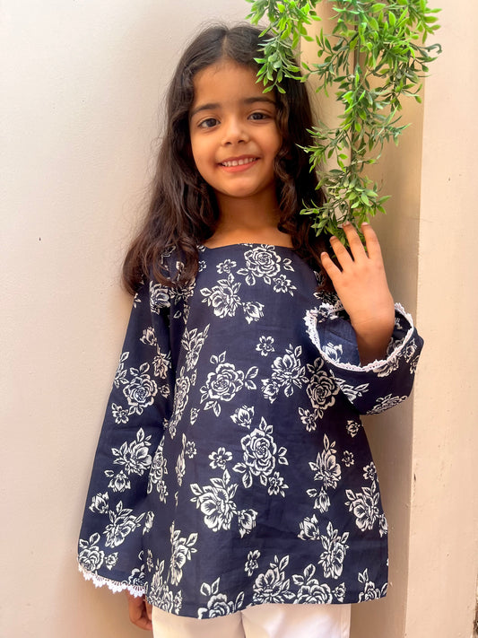 Riva Bell Sleeves Kurti Kids