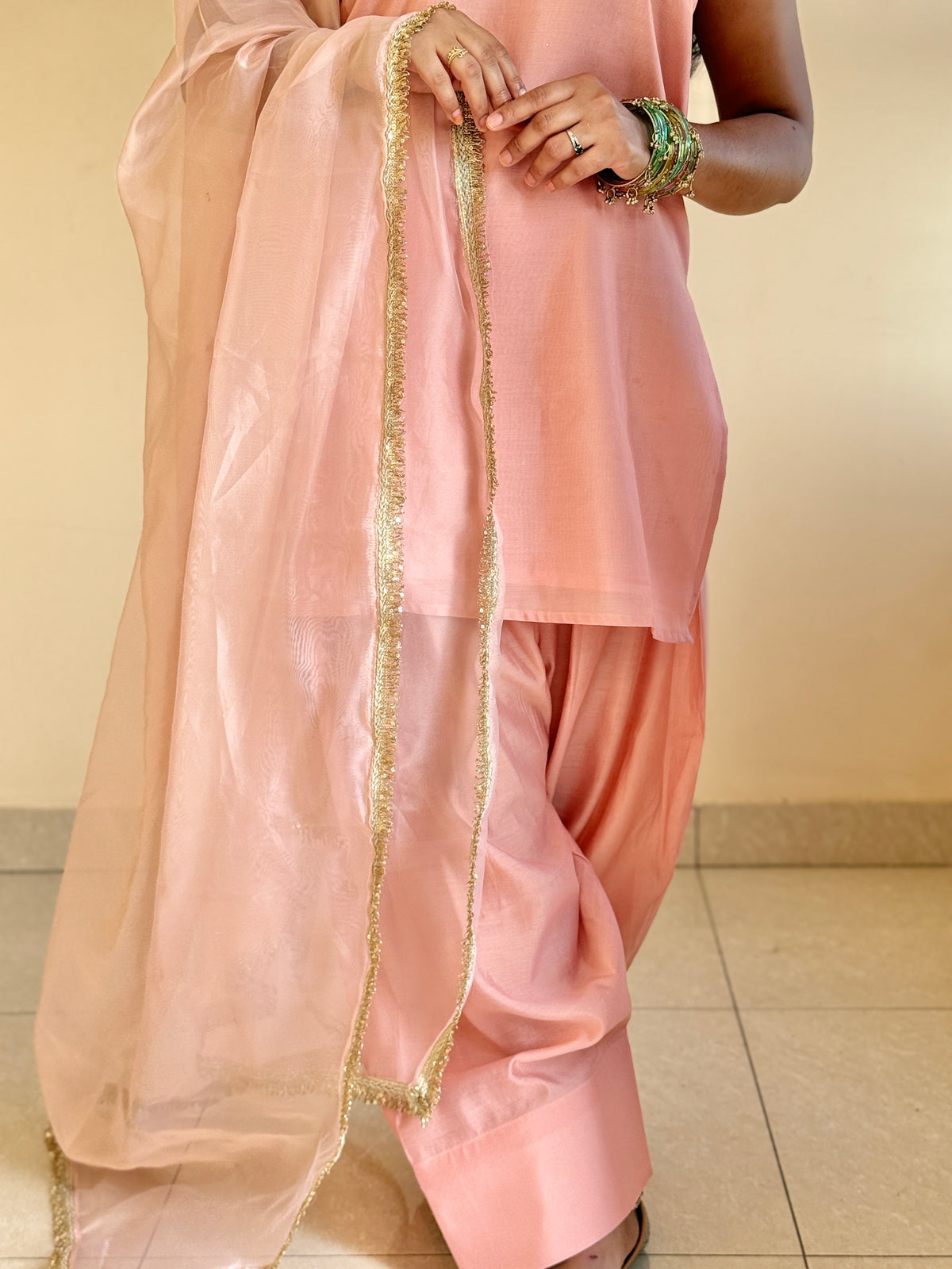 Pink Farsi Salwar Set With Duppta