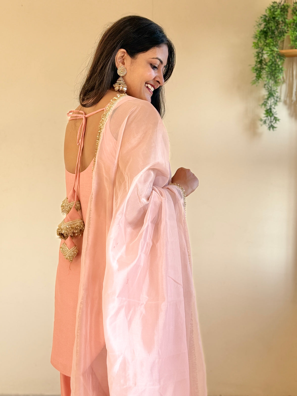 Pink Farsi Salwar Set With Duppta