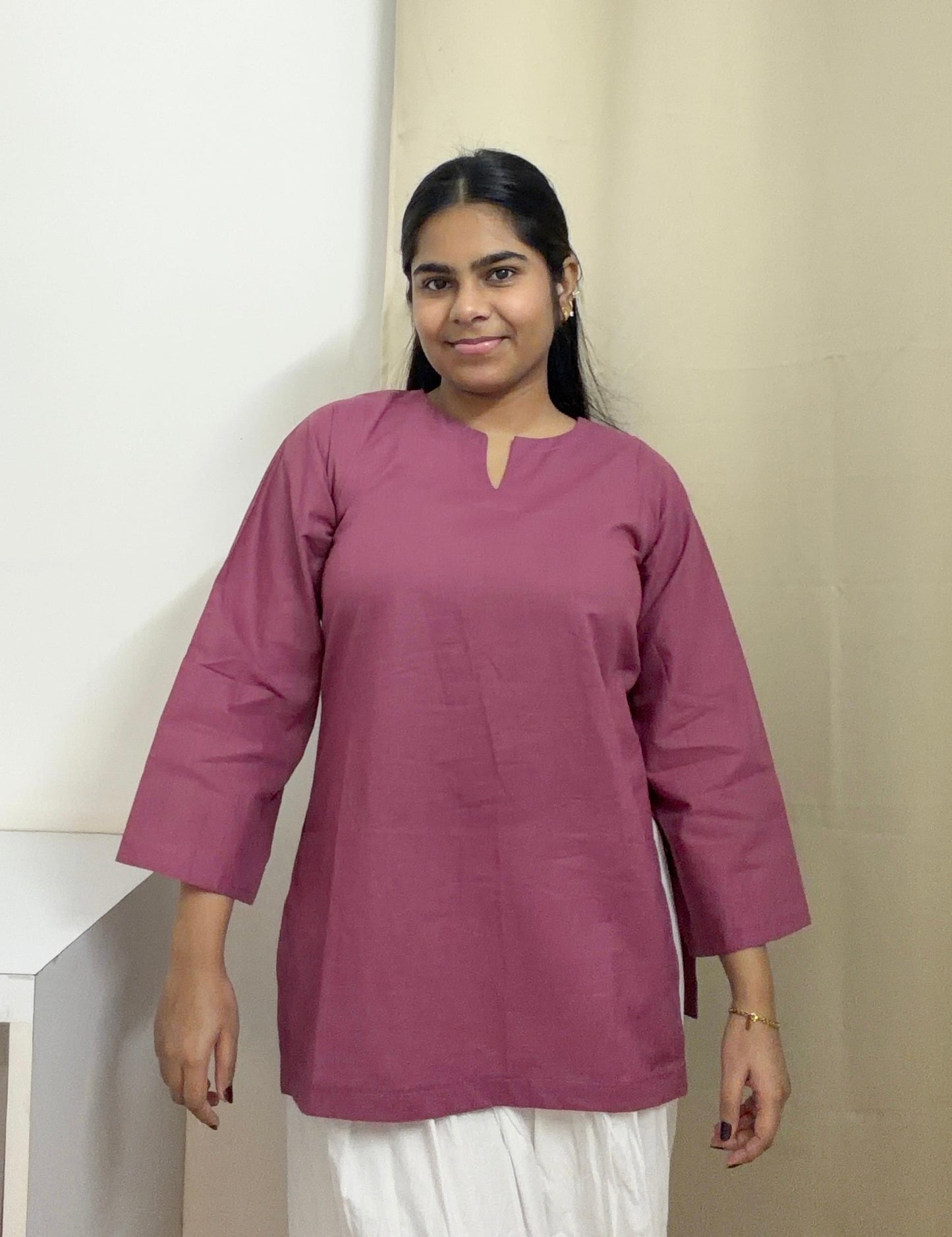 Pink Bell Sleeves Kurti